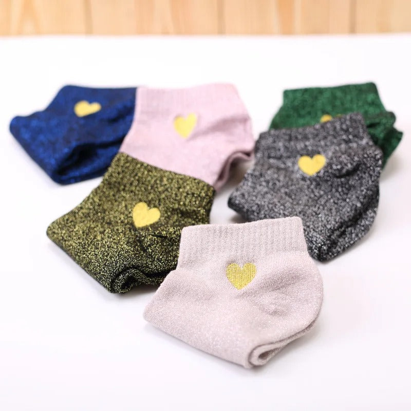 Chaussettes coeur - 35 / Vert