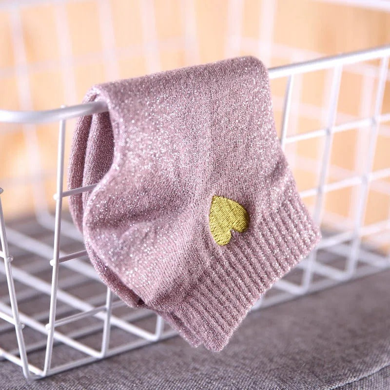 Chaussettes coeur - 34 / Bisque