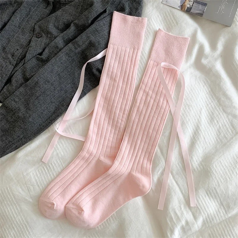 Chaussettes montantes elegantes - 35 / Blanc