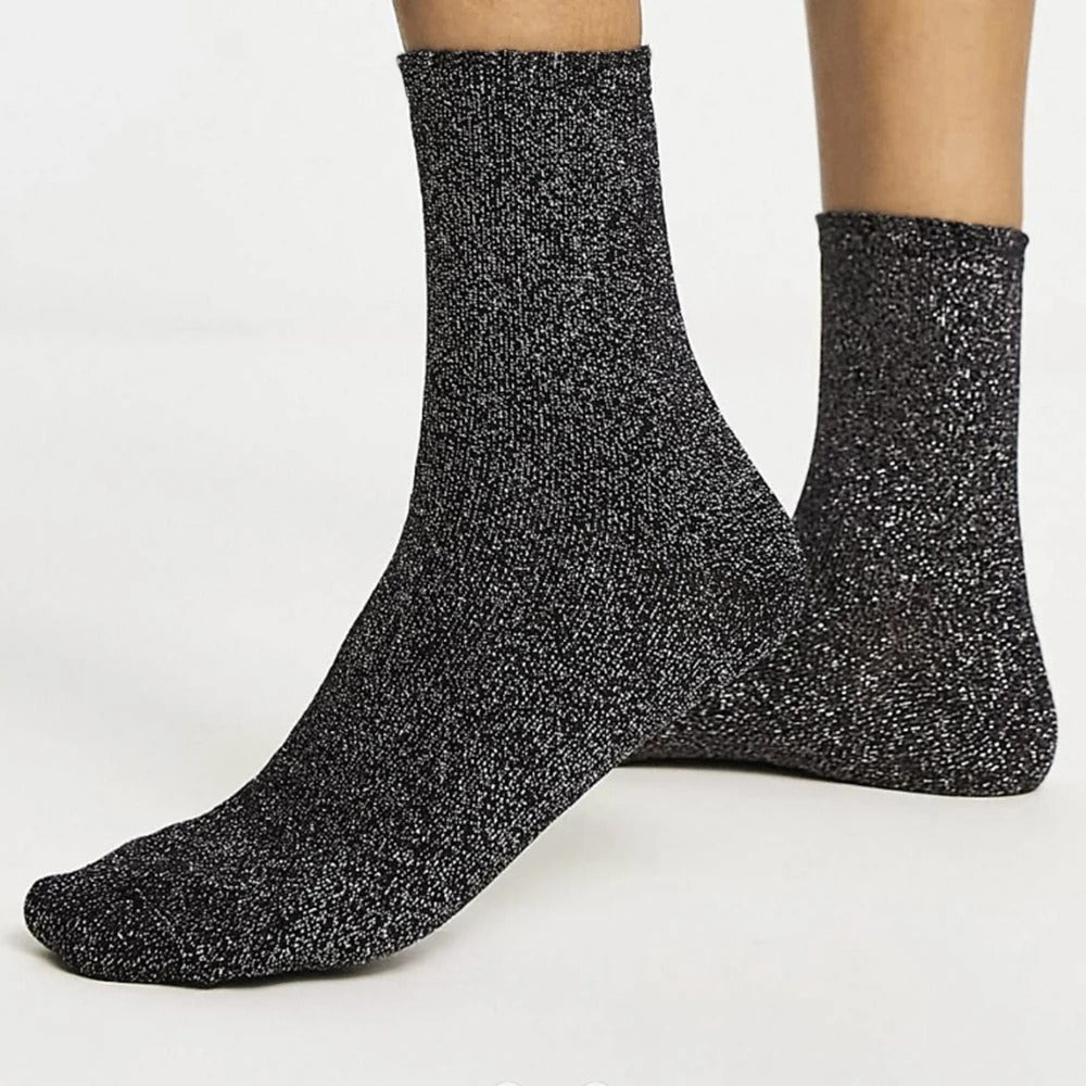 Chaussettes paillettes femme - 35 / Rouge