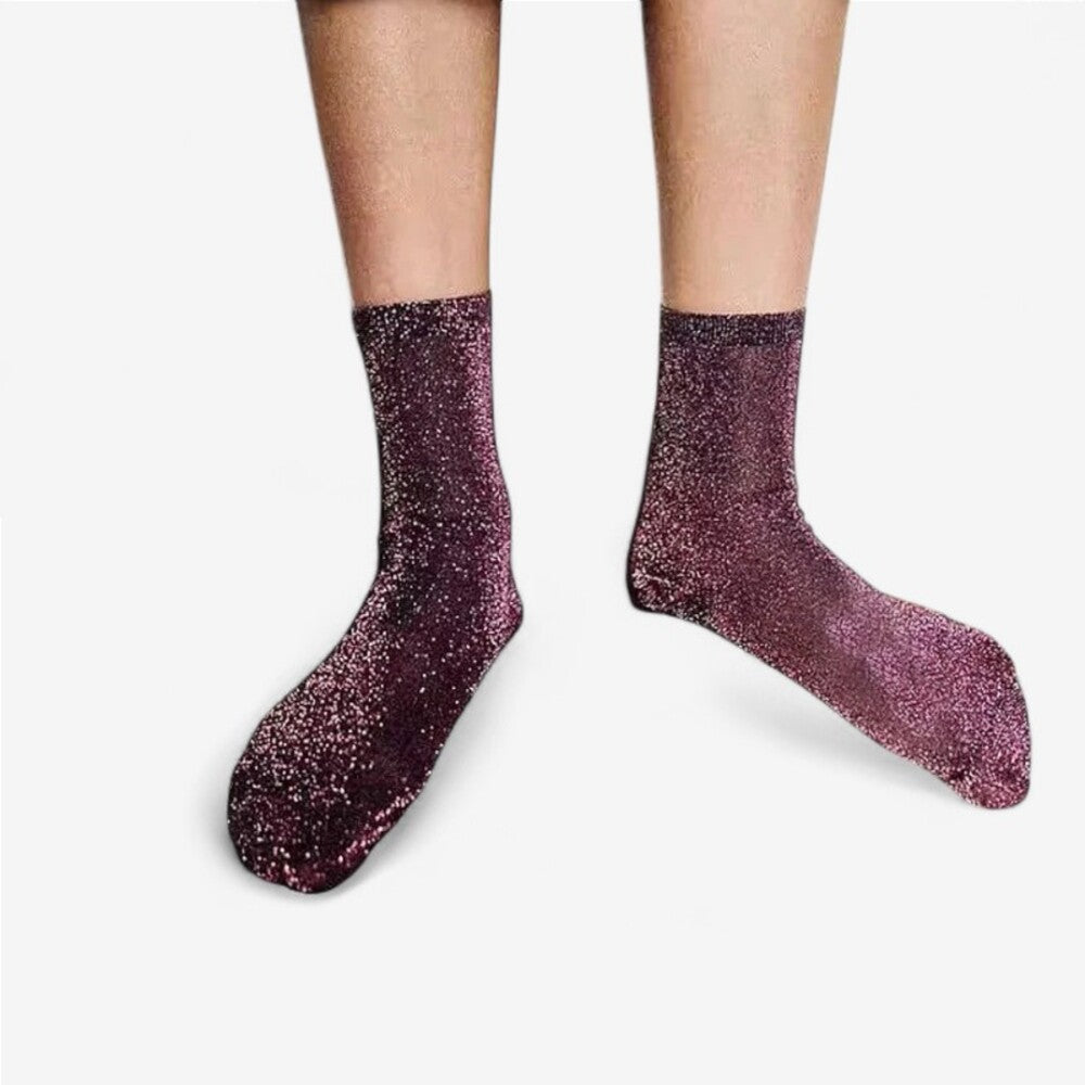 Chaussettes paillettes femme - 35 / Anthracite