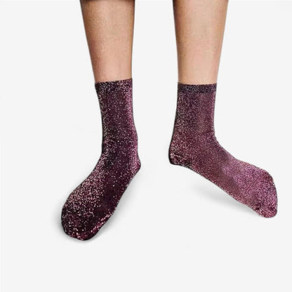 Chaussettes paillettes femme - 35 / Anthracite