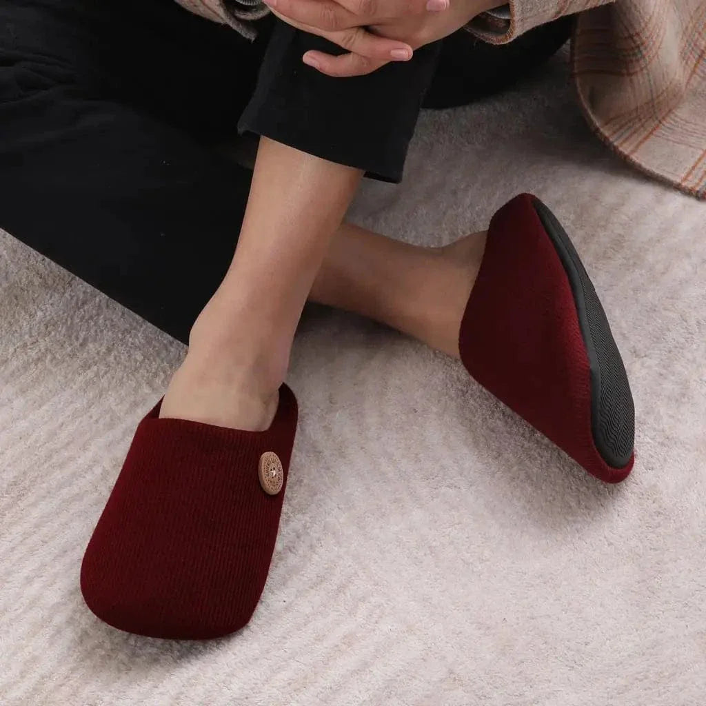 Chausson Orthopédique Chaude en Coton pour Hommes et Femmes - Rouge vin / 40-41