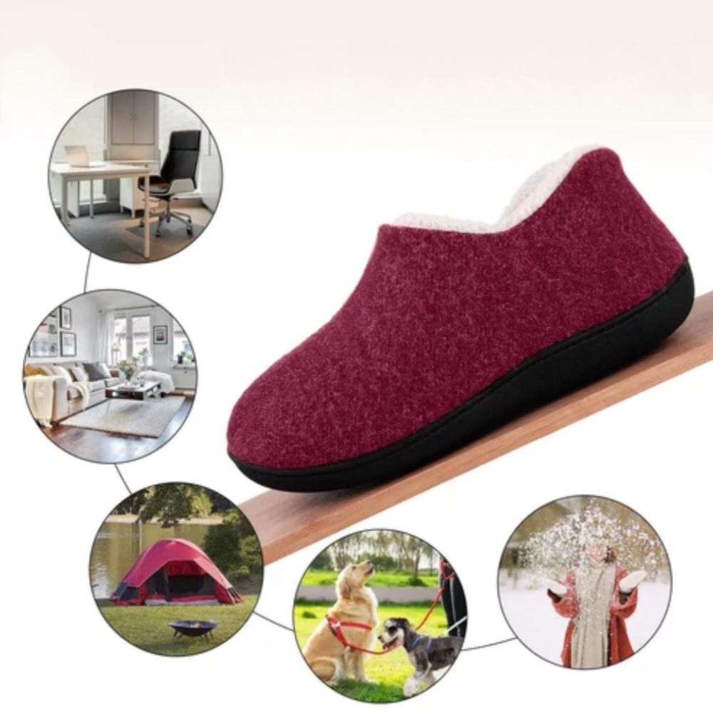 Chausson Orthopédique Femme Design et Chaud pour l’Hiver - Rouge / 38