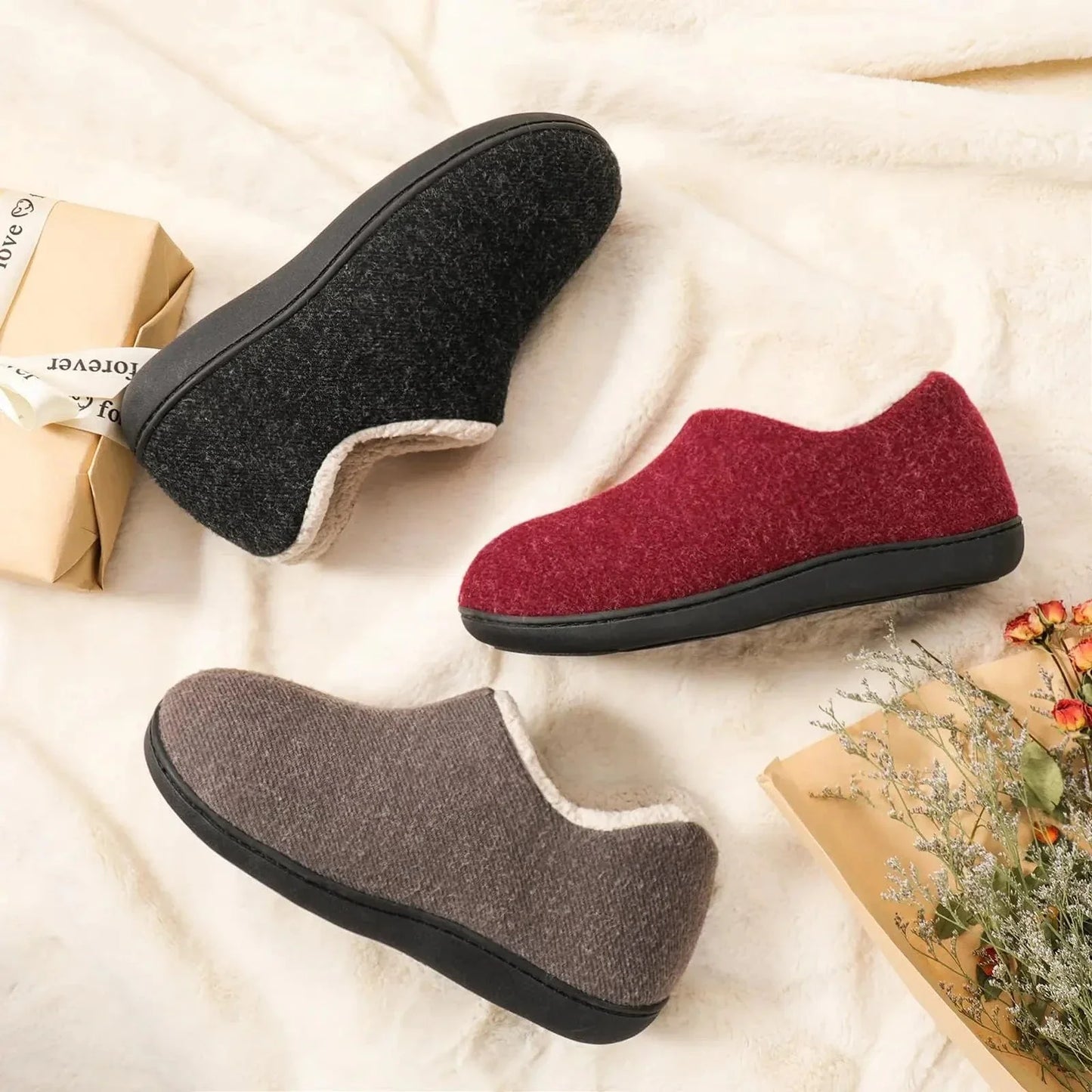 Chausson Orthopédique Femme Design et Chaud pour l’Hiver - Gris / 37