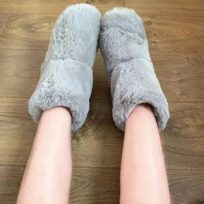 Chausson Orthopédique Femme Épais avec Intérieur en Fourrure - Gris / 41-42