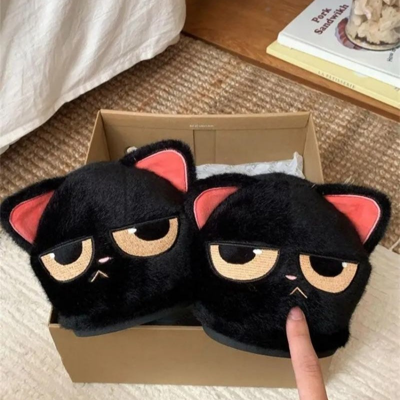 Chaussons femme chat noir - 39 / Black