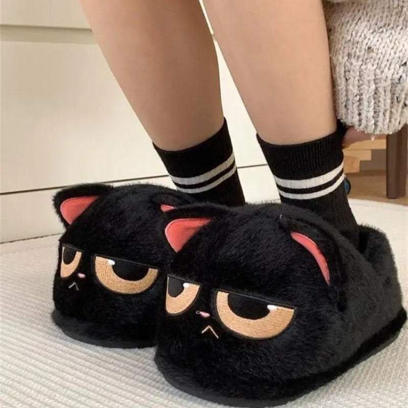 Chaussons femme chat noir - 40 / Black