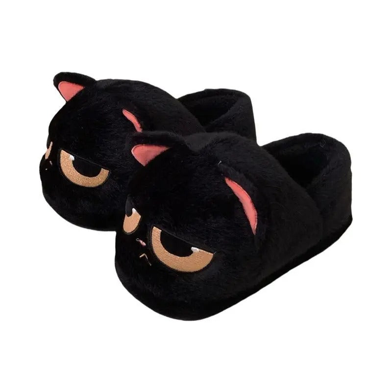 Chaussons femme chat noir - 37 / Black