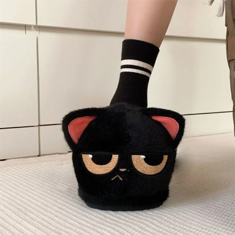 Chaussons femme chat noir - 38 / Black