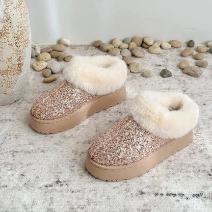 Chaussons Femme Tendance - Peluche Courte Douce - Style Élégant