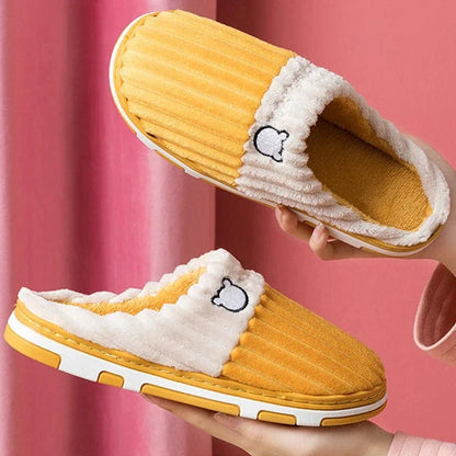Chaussons Orthopédique de Maison en Fourrure pour Femme - Jaune / 40-41