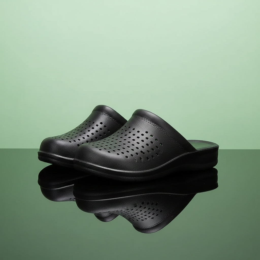 Chaussons Orthopédiques à Semelles Compensées pour le Travail - Noir / 36