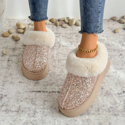 Chaussons Femme Tendance - Peluche Courte Douce - Style Élégant
