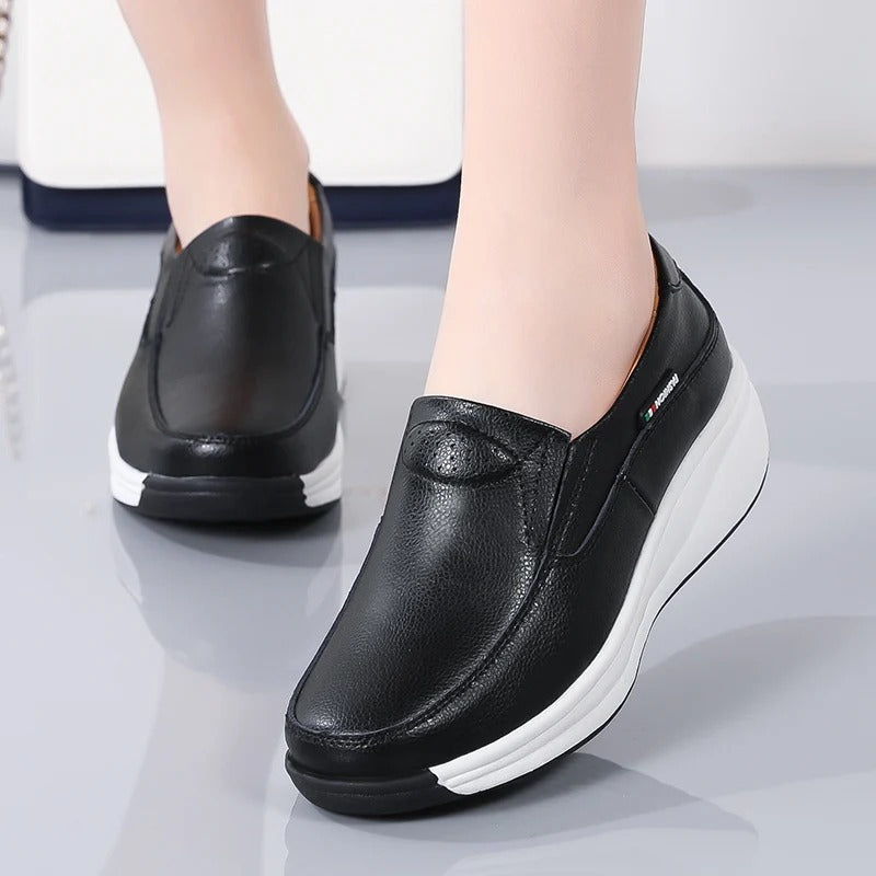 chaussure confort femme simili cuir - 36 / Black