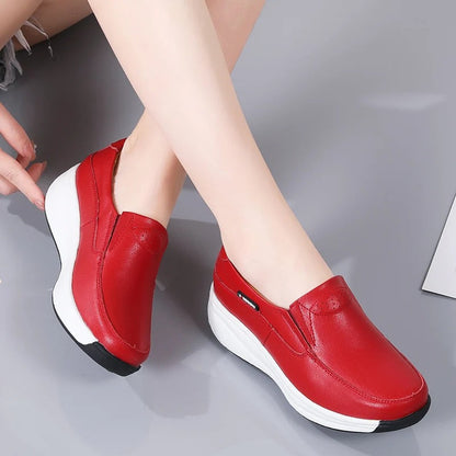 chaussure confort femme simili cuir - 36 / Red