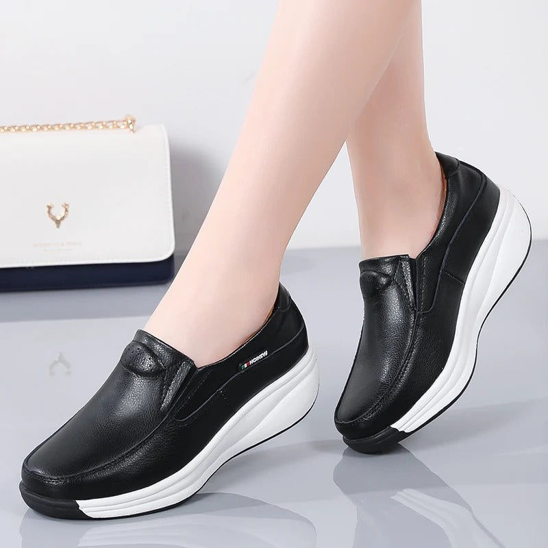 chaussure confort femme simili cuir - 38 / Black