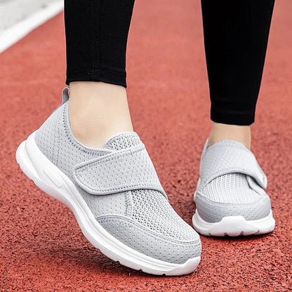 Chaussures Orthopédiques Grises à Scratch pour Femmes. - 38
