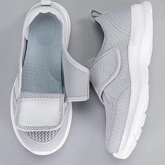 Chaussures Orthopédiques Grises à Scratch pour Femmes. - 36