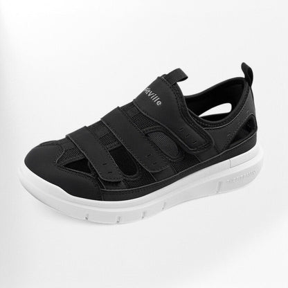 Claquettes pour homme à scratch pour pieds larges - 38 / Silver