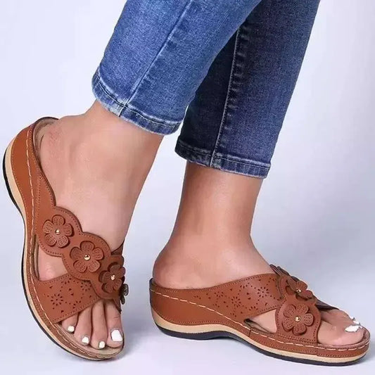 Claquette Orthopédique d’Été en Similicuir pour Femme