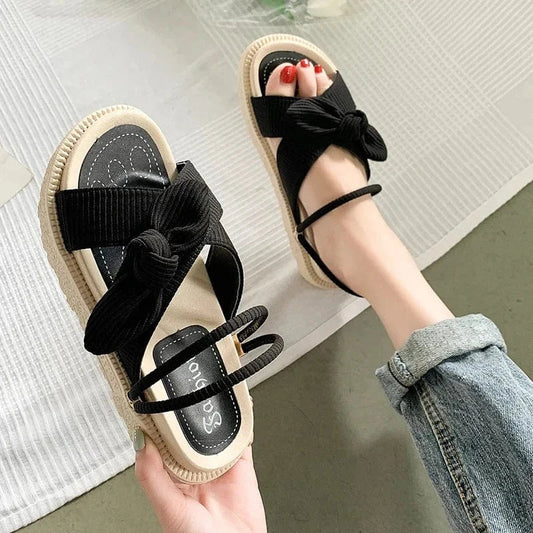 Claquette Orthopédique Femme avec Nœud Papillon