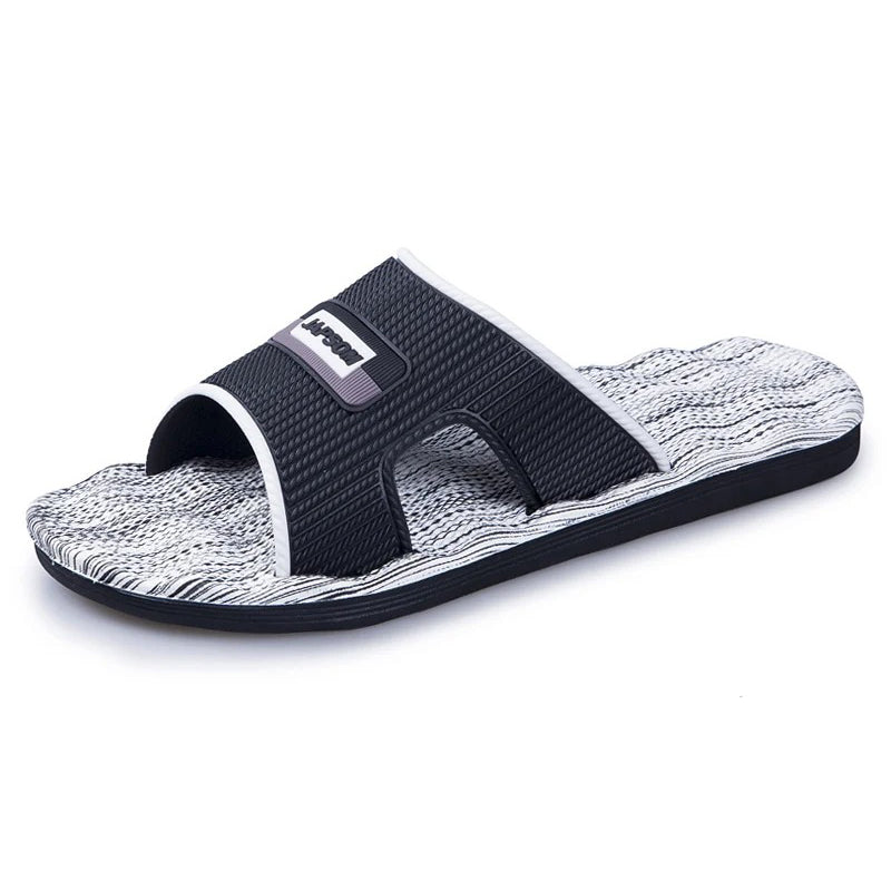 Claquette orthopédique homme semelle ondulée respirante - Noir et blanc / 47