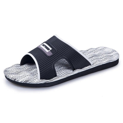 Claquette orthopédique homme semelle ondulée respirante - Noir et blanc / 47