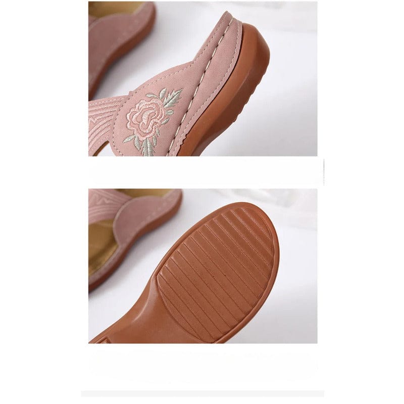 Claquette Orthopédique Bleue À Fleurs Inspiration Japonaise Pour Femme - 37