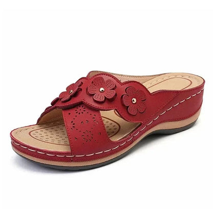 Claquette Orthopédique d’Été en Similicuir pour Femme - Marron / 41