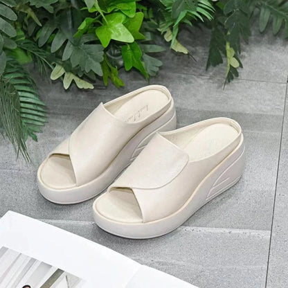 Claquette Orthopédique Femme à Talon pour l’Été - Blanc crème / 35