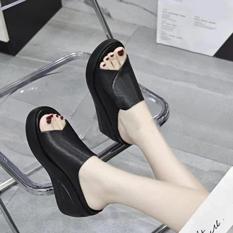 Claquette Orthopédique Femme à Talon pour l’Été - Noir / 36