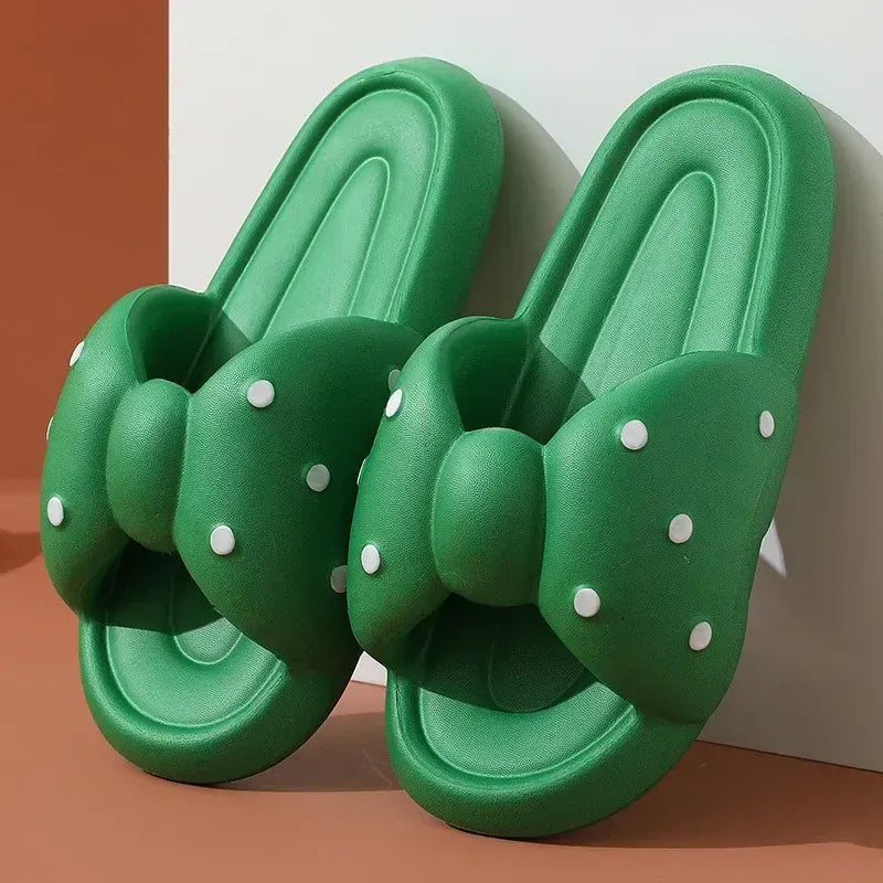 Claquette Orthopédique Femme Chic avec un Nœud Papillon - Vert / 37-38 (23.5 - 24 cm)