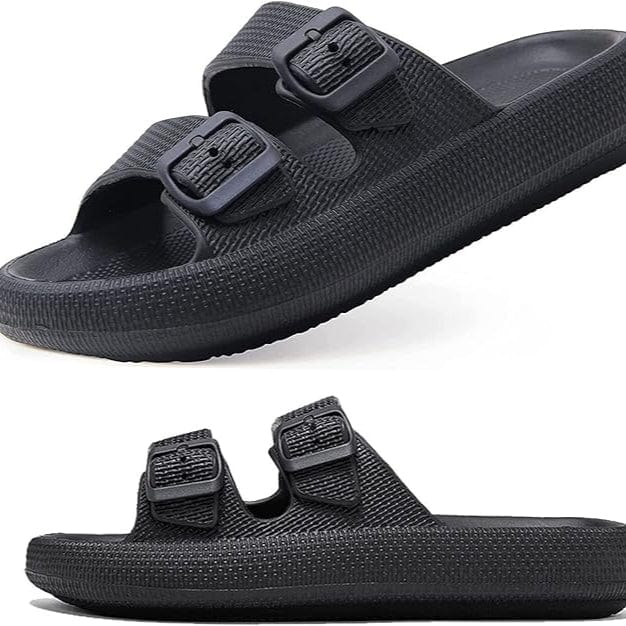 Claquette Orthopédique Femme Confortable et Fonctionnelle - Noir / 37-38 (24 cm)