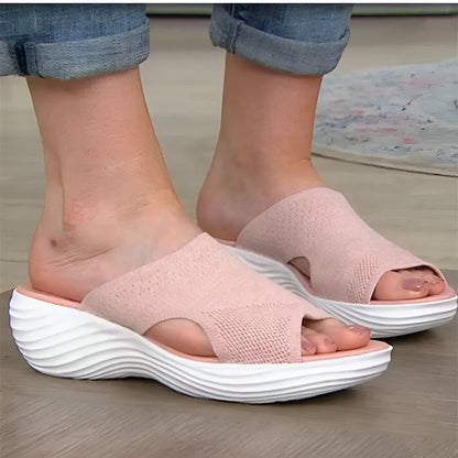 Claquette Orthopédique Femme Rose et Extensible - 37