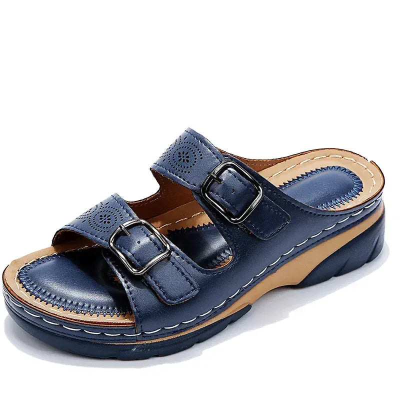 Claquettes Orthopédiques Vintage pour Femmes - Bleu foncé / 39