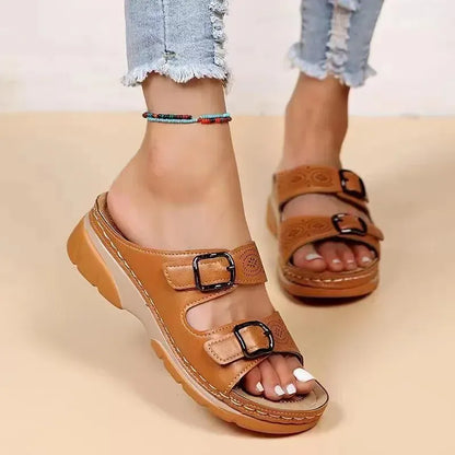 Claquettes Orthopédiques Vintage pour Femmes - Bleu foncé / 36