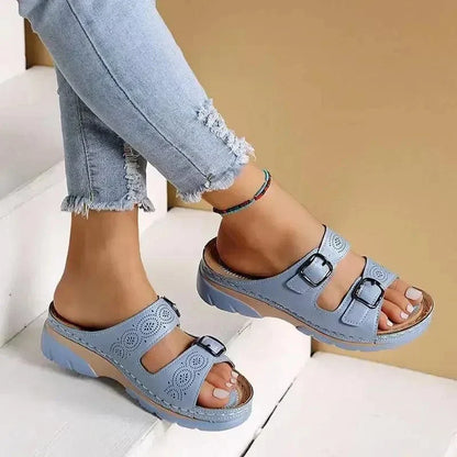 Claquettes Orthopédiques Vintage pour Femmes - Bleu foncé / 38