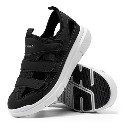 Claquettes pour homme à scratch pour pieds larges