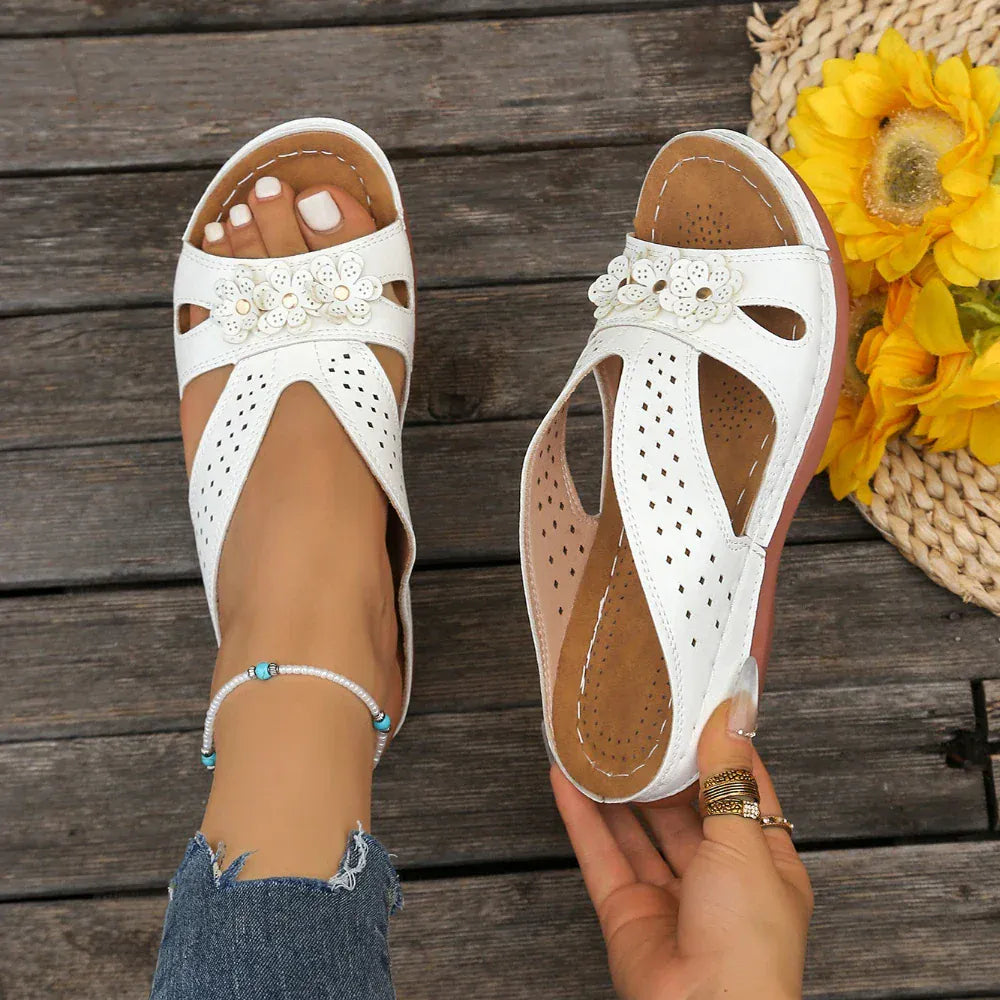 Claquettes Vintage À Semelles Orthopédiques Pour Femmes - Bleu ciel / 40.5