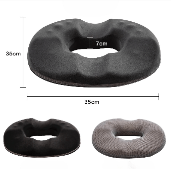 Coussin Ergonomique Lombaire en Relief avec Trou Central pour Homme - Gris foncé