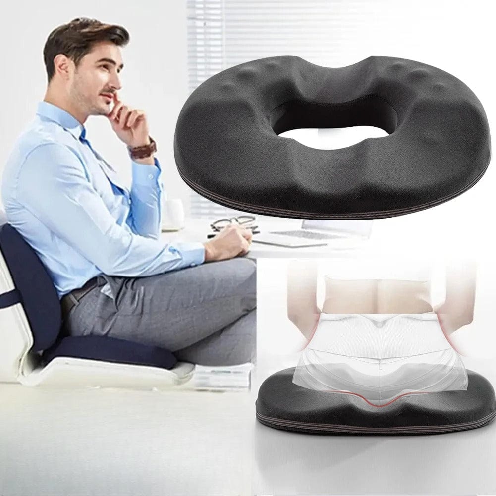 Coussin Ergonomique Lombaire en Relief avec Trou Central pour Homme - Gris clair