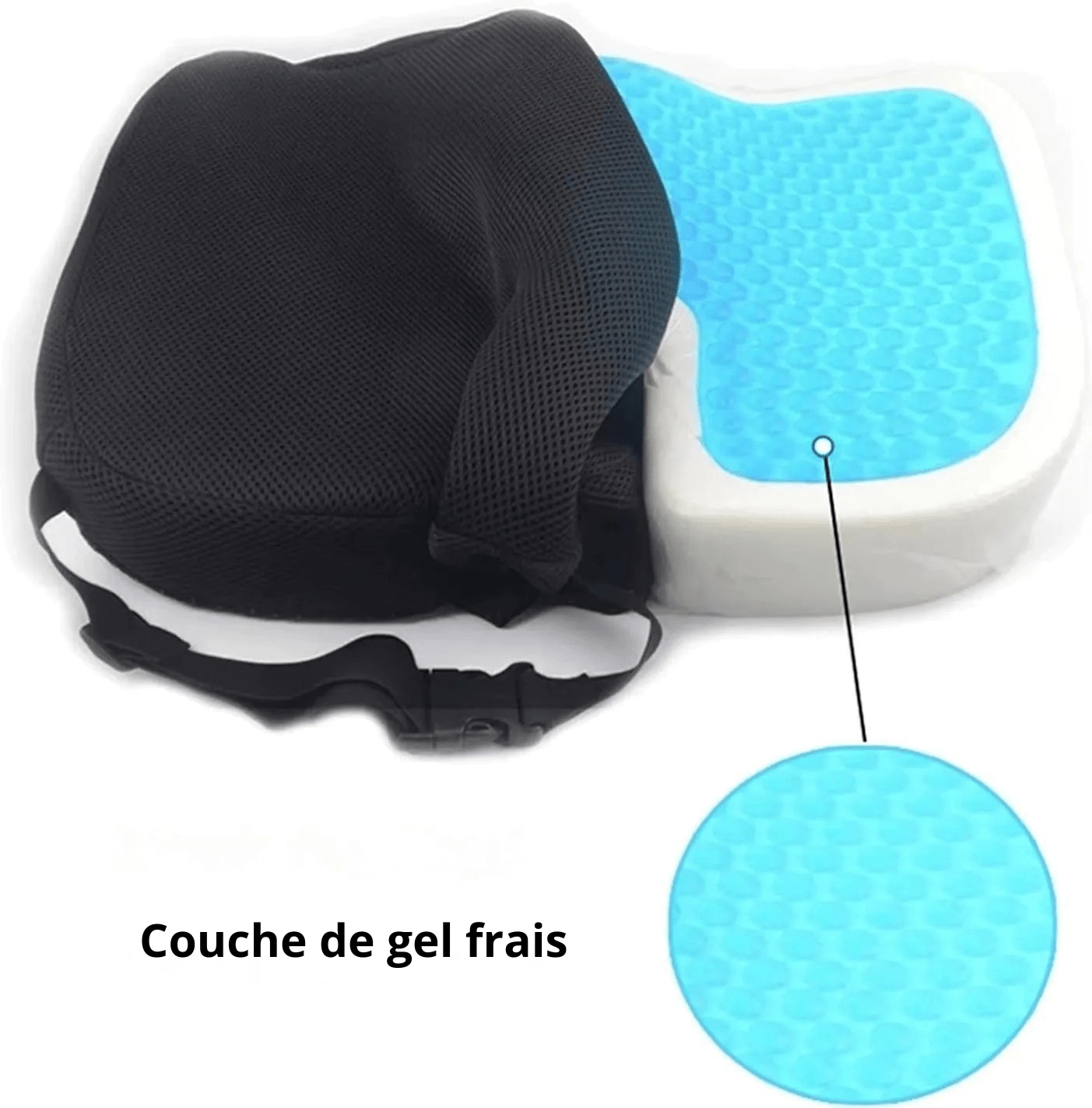 Coussin Orthopédique à Mémoire de Forme avec Gel pour Assise - Image 3