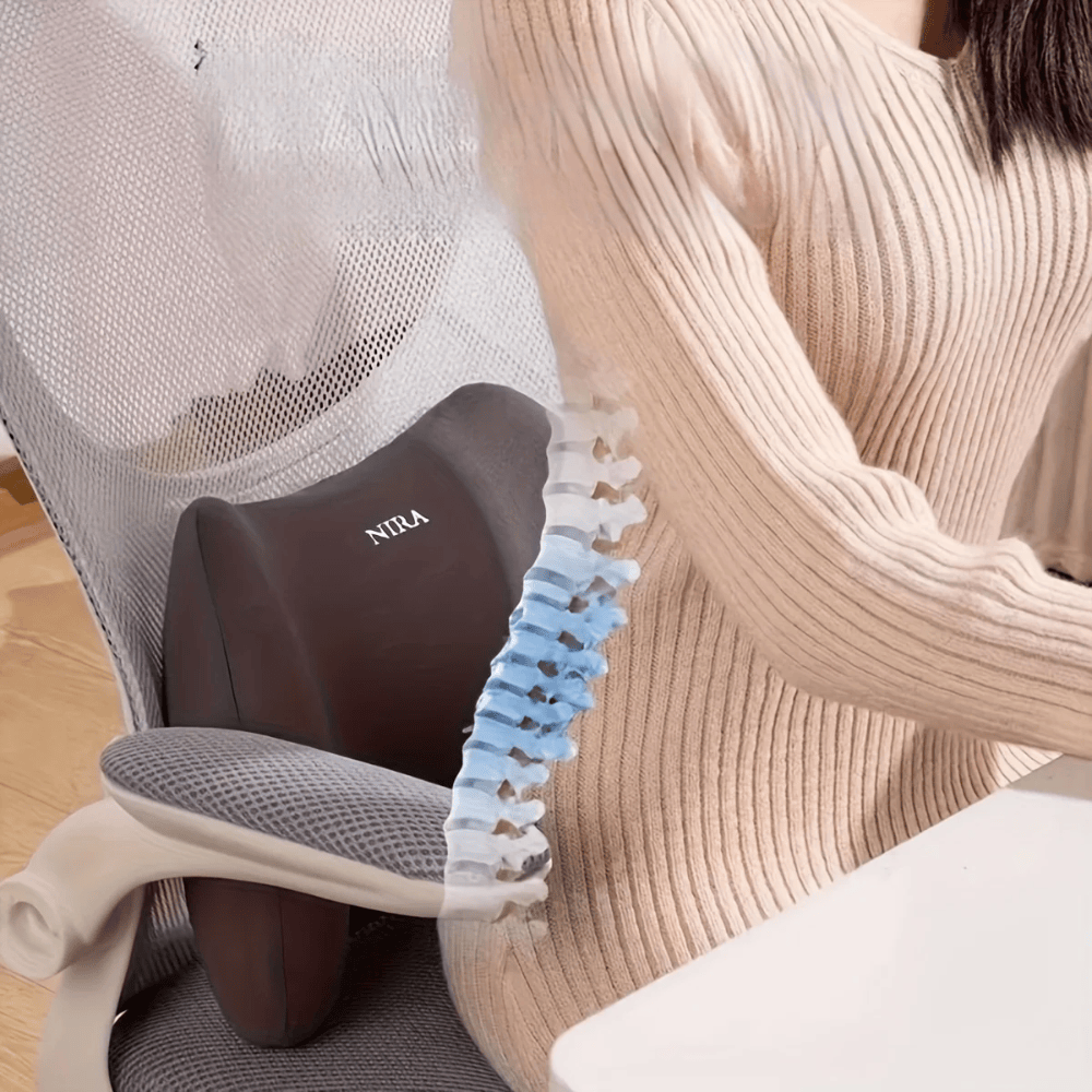 Coussin Orthopédique Lombaire Ergonomique en Mousse à Mémoire de Forme - Noir