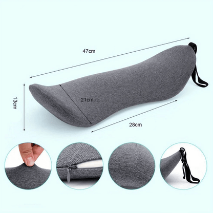 Coussin Orthopédique Lombaire Gris À Mémoire De Forme - Image 3