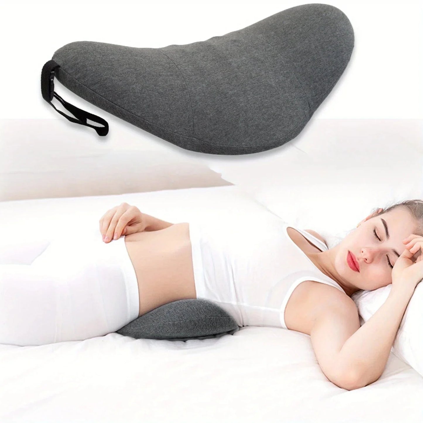 Coussin Orthopédique Lombaire Gris À Mémoire De Forme - Image 2