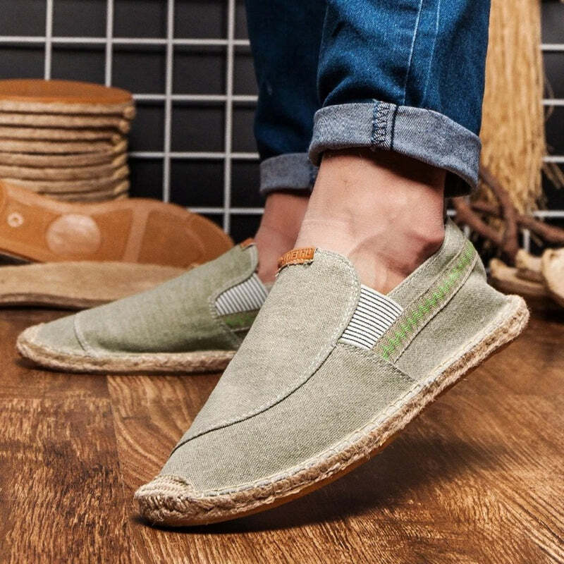 Espadrilles en toile bleu marine pour homme - 38 / DarkKhaki
