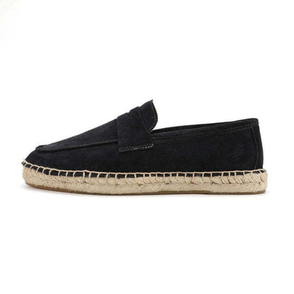 Espadrilles homme en cuir brossé - 44 / Black