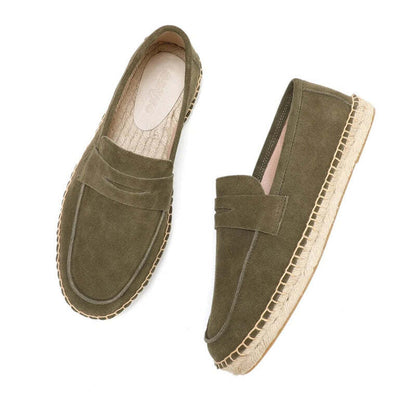 Espadrilles homme en cuir brossé - 40 / Wheat