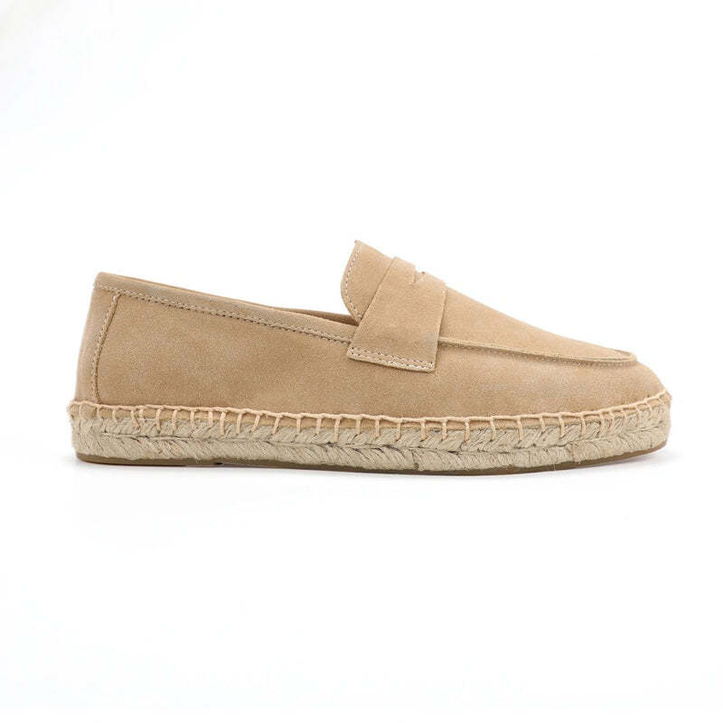 Espadrilles homme en cuir brossé - 44 / Wheat